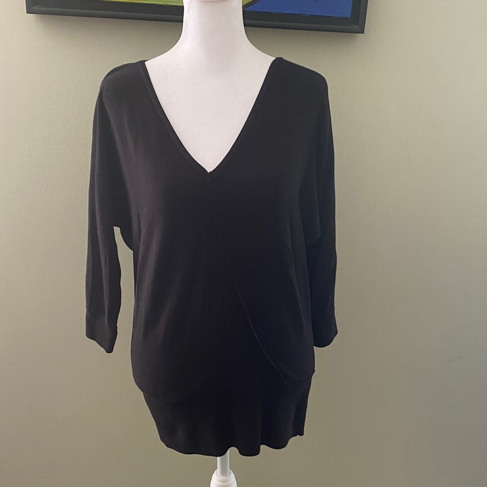 White House Black Market Black V-Neck Sweater